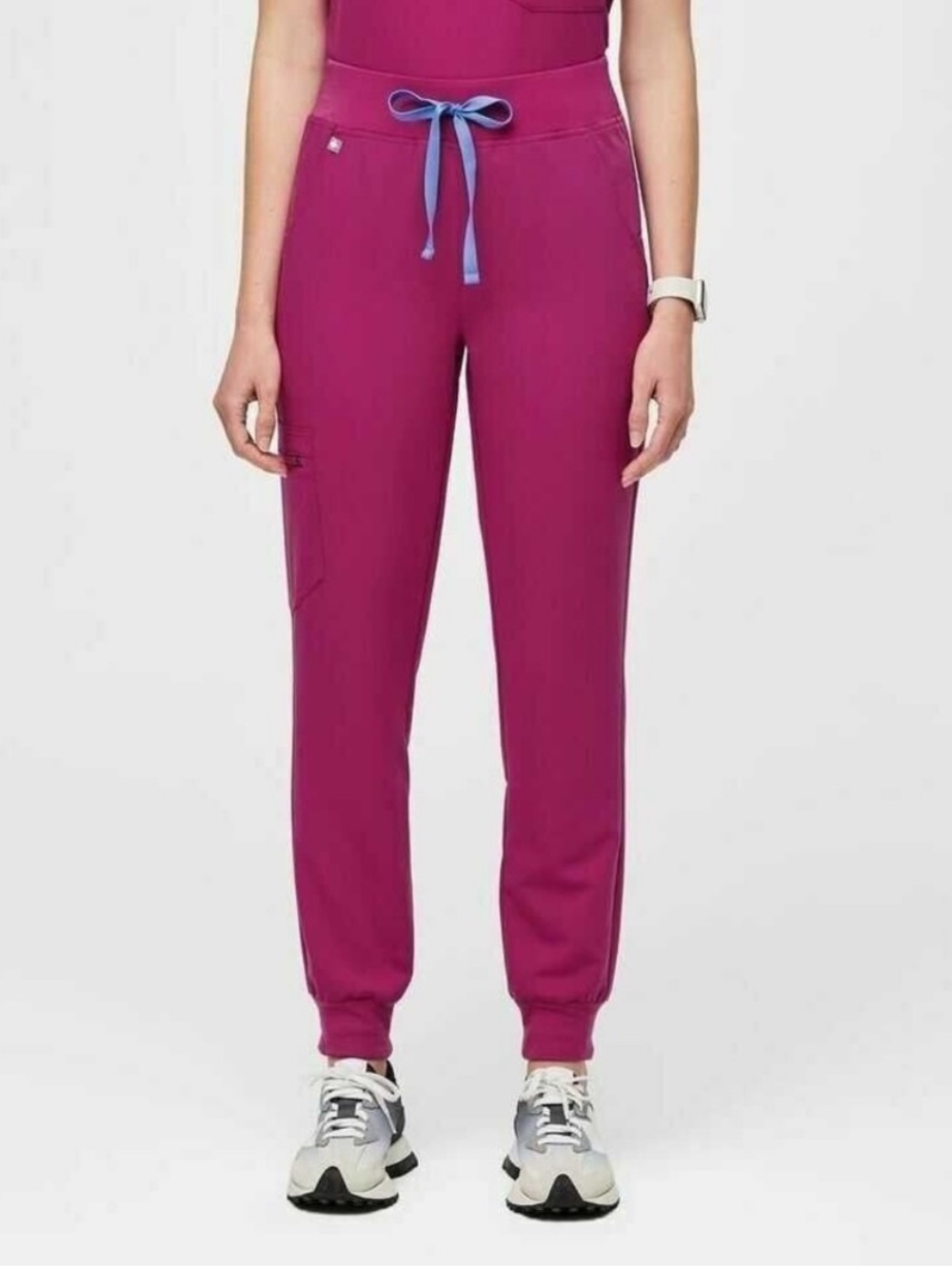 NWT FIGS High Waisted Zamora Jogger Scrub Pant rasberry sorbet Medium Petite